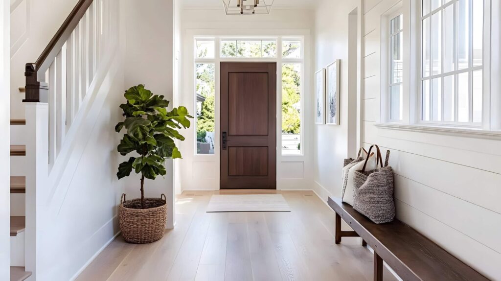 Laminate flooring in hallway